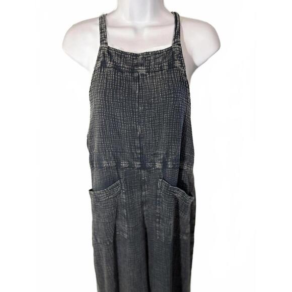EASEL Mineral Wash Wide Leg Jumper - Boho Harem Overalls  Size S - Picture 3 of 9